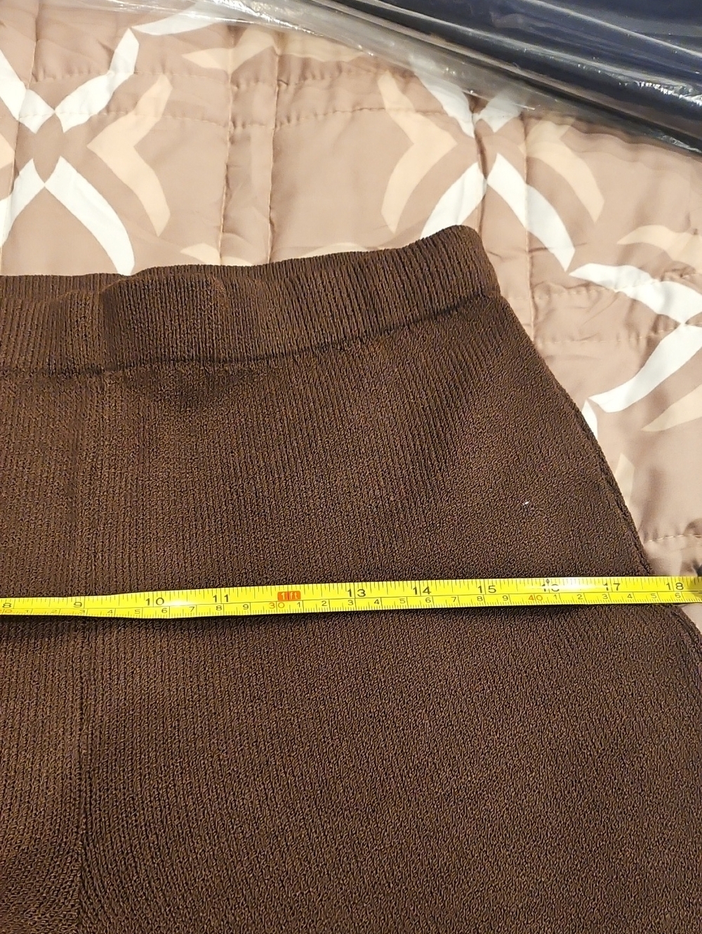 Women's Brown Knit Jacket & Pants Set - Classic Two-Piece - Picture 16 of 16